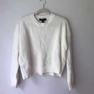 SUPER soft fuzzy cream/ white sweater